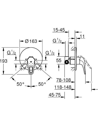 Grohe dušas jaucējkrāns Eurostyle New 33635003 - 4
