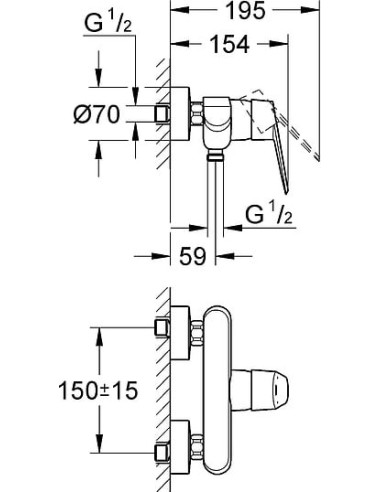Grohe dušas jaucējkrāns Eurodisc Cosmopolitan 33569002 - 10