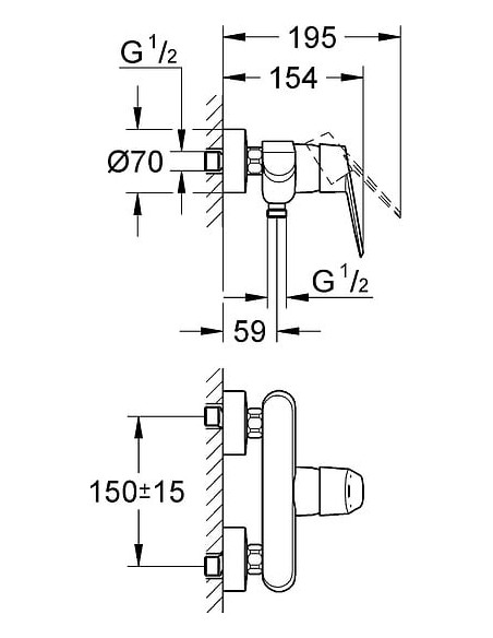 Grohe dušas jaucējkrāns Eurodisc Cosmopolitan 33569002 - 10