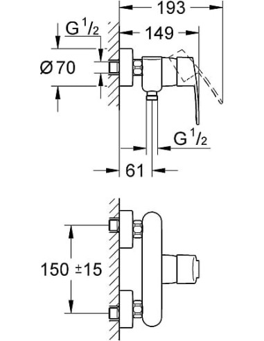 Grohe dušas jaucējkrāns Eurostyle Cosmopolitan 33590002 - 15