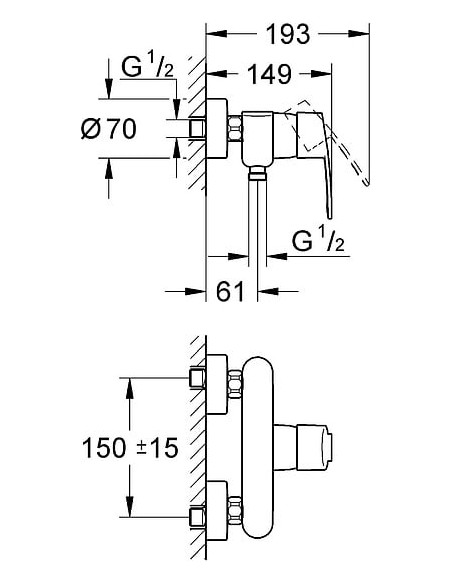 Grohe dušas jaucējkrāns Eurostyle Cosmopolitan 33590002 - 15 Grohe dušas jaucējkrāns Eurostyle Cosmopolitan 33590002 - 15