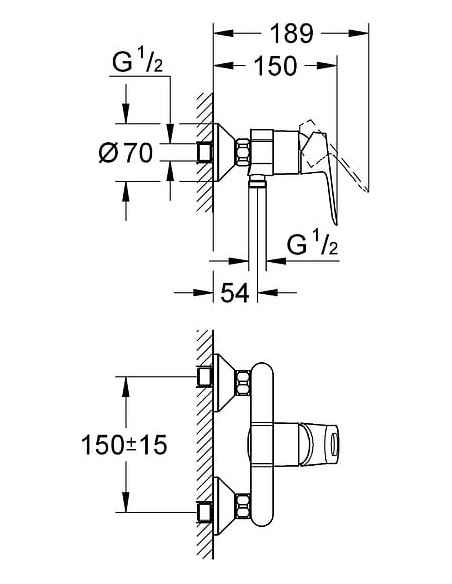 Grohe dušas jaucējkrāns BauLoop 23340000 - 3 Grohe dušas jaucējkrāns BauLoop 23340000 - 3