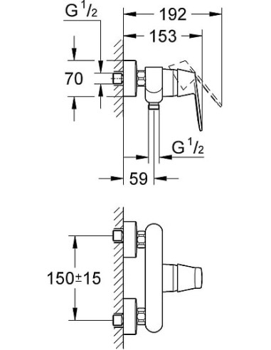 Grohe dušas jaucējkrāns Eurosmart Cosmopolitan 32837000 - 8