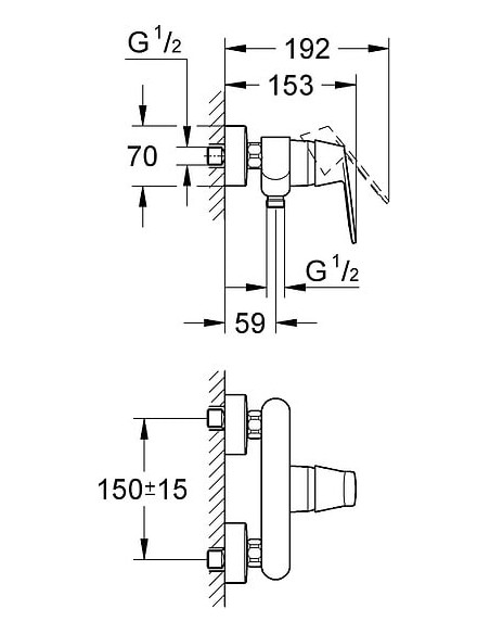 Grohe dušas jaucējkrāns Eurosmart Cosmopolitan 32837000 - 8