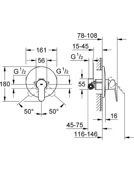 Grohe dušas jaucējkrāns BauEdge 29078000 - 3