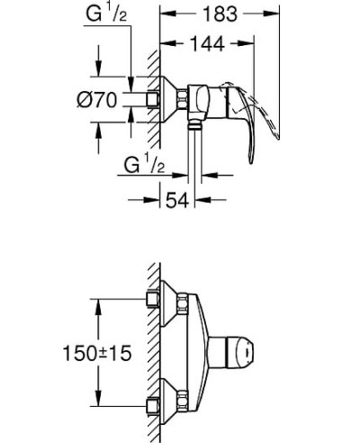 Grohe dušas jaucējkrāns Eurosmart New 33555002 - 4