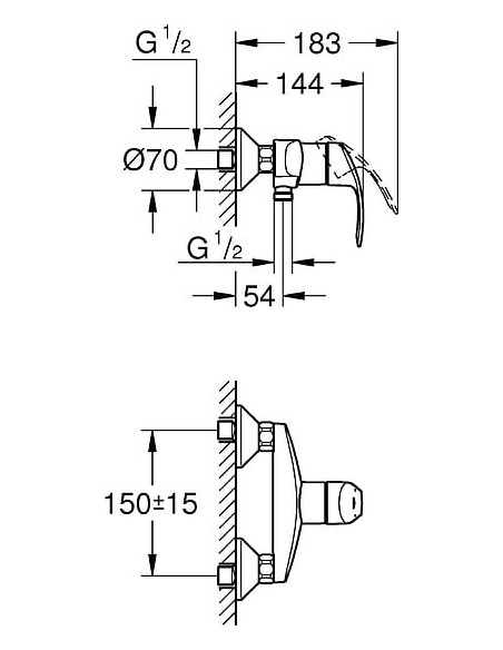 Grohe dušas jaucējkrāns Eurosmart New 33555002 - 4 Grohe dušas jaucējkrāns Eurosmart New 33555002 - 4