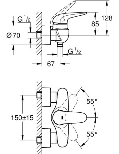 Grohe dušas jaucējkrāns Eurostyle 23722003 - 3