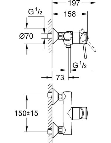Grohe dušas jaucējkrāns BauClassic 32867000 - 5