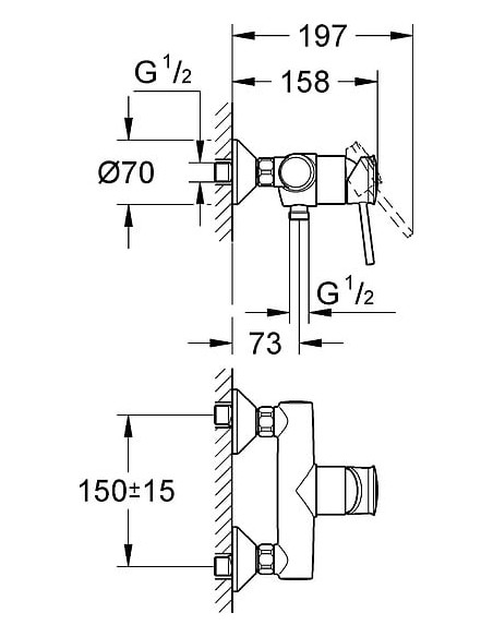 Grohe dušas jaucējkrāns BauClassic 32867000 - 5
