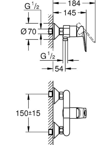 Grohe dušas jaucējkrāns BauLoop 23634000 - 3