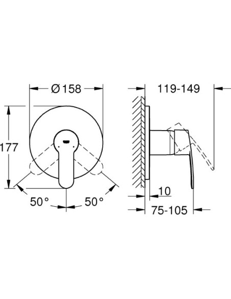 Grohe dušas jaucējkrāns Eurostyle 24051002 - 3 Grohe dušas jaucējkrāns Eurostyle 24051002 - 3