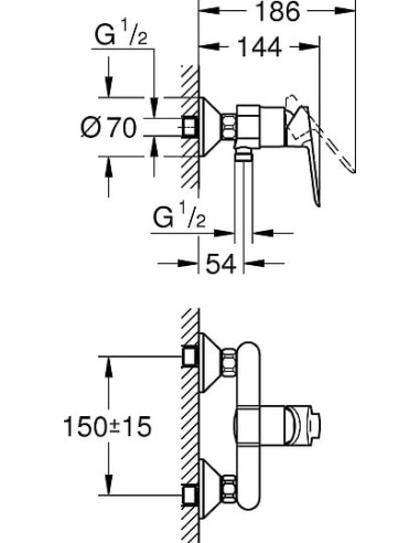 Grohe dušas jaucējkrāns BauEdge 23636000 - 3