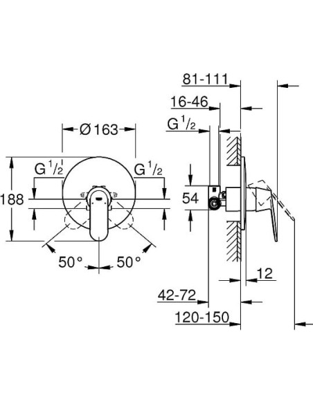 Grohe dušas jaucējkrāns Eurosmart Cosmopolitan 32880000 - 3