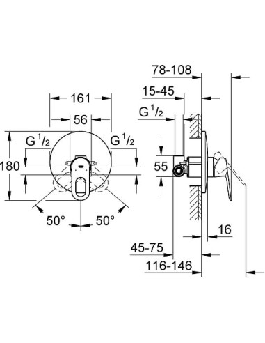 Grohe dušas jaucējkrāns BauLoop 29080000 - 3