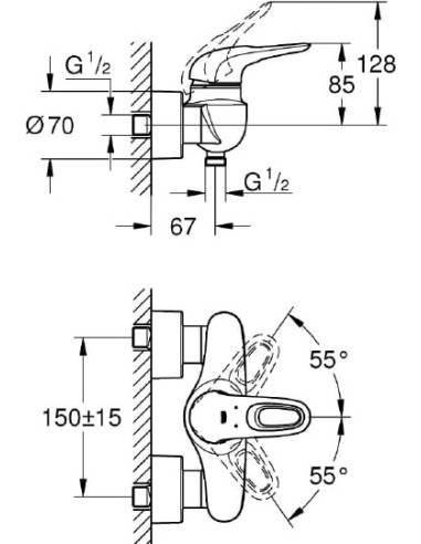 Grohe dušas jaucējkrāns Eurostyle 33590003 - 5