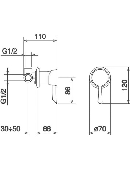 La Torre dušas jaucējkrāns Konvex 17050.CR