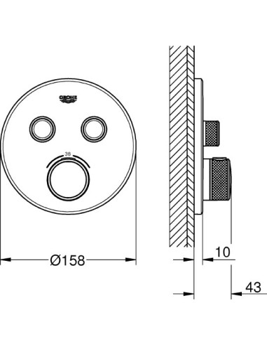 Grohe termostata jaucējkrāns dušai Grohtherm SmartControl 29119000 - 4