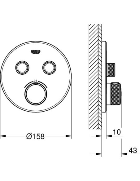 Grohe termostata jaucējkrāns dušai Grohtherm SmartControl 29119000 - 4 Grohe termostata jaucējkrāns dušai Grohtherm SmartControl 29119000 - 4