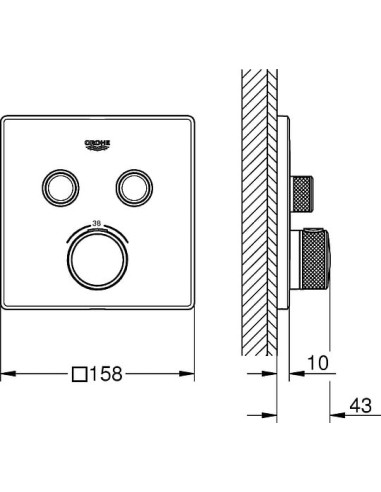 Grohe termostata jaucējkrāns dušai Grohtherm SmartControl 29124000 - 9