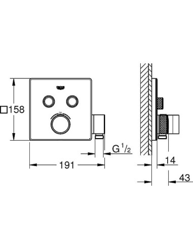 Grohe termostata jaucējkrāns dušai Grohtherm SmartControl 29125000 - 10