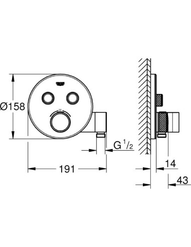 Grohe termostata jaucējkrāns dušai Grohtherm SmartControl 29120000 - 5