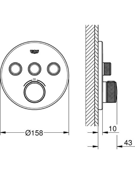 Grohe termostata jaucējkrāns dušai Grohtherm SmartControl 29121000 - 12 Grohe termostata jaucējkrāns dušai Grohtherm SmartControl 29121000 - 12