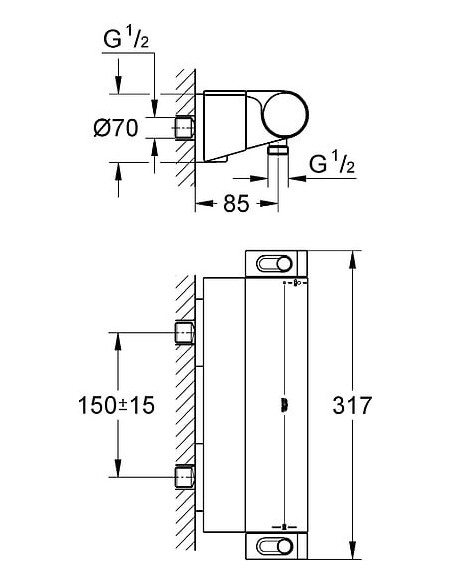 Grohe termostata jaucējkrāns dušai Grohtherm 2000 New 34469001 - 9 Grohe termostata jaucējkrāns dušai Grohtherm 2000 New 34469001 - 9