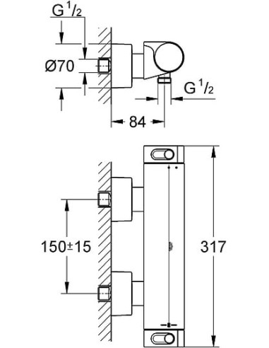 Grohe termostata jaucējkrāns dušai Grohtherm 2000 New 34169001 - 10