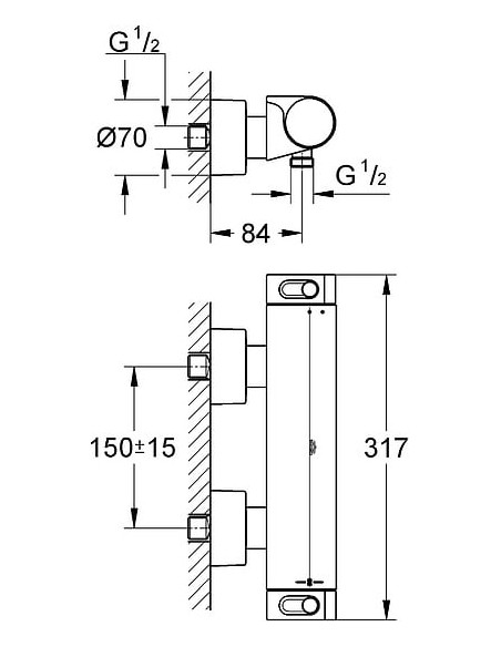 Grohe termostata jaucējkrāns dušai Grohtherm 2000 New 34169001 - 10 Grohe termostata jaucējkrāns dušai Grohtherm 2000 New 34169001 - 10