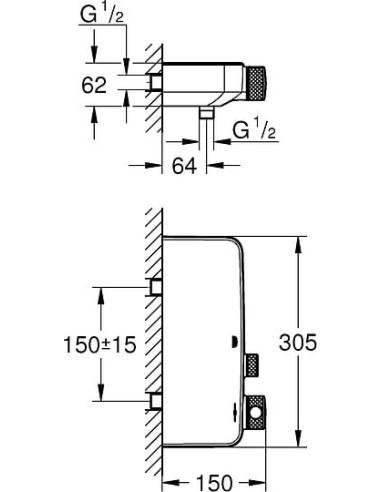 Grohe termostata jaucējkrāns dušai Grohtherm SmartControl 34719000 - 10