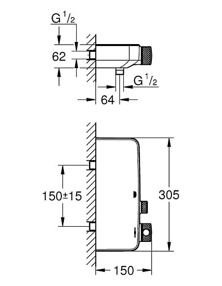 Grohe termostata jaucējkrāns dušai Grohtherm SmartControl 34719000 - 10 Grohe termostata jaucējkrāns dušai Grohtherm SmartControl 34719000 - 10