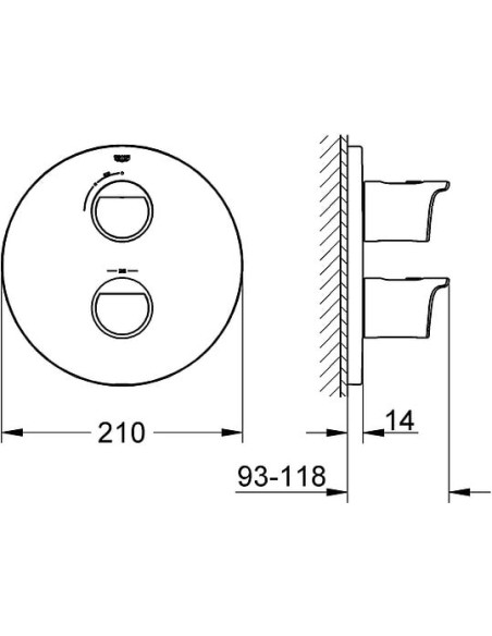 Grohe termostata jaucējkrāns dušai Grohtherm 2000 New 19354001 - 8