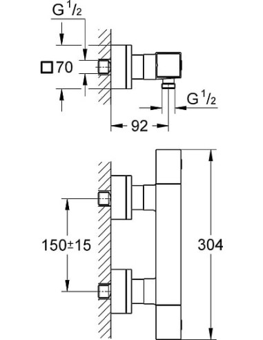 Grohe termostata jaucējkrāns dušai Grohtherm Cube 34488000 - 5