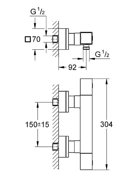 Grohe termostata jaucējkrāns dušai Grohtherm Cube 34488000 - 5 Grohe termostata jaucējkrāns dušai Grohtherm Cube 34488000 - 5