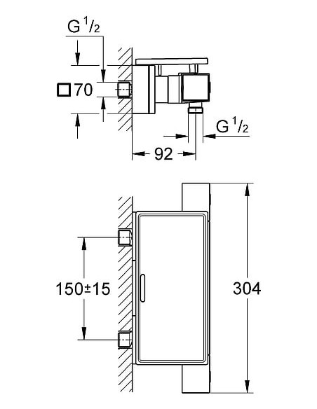 Grohe termostata jaucējkrāns dušai Grohtherm Cube 34491000 - 5