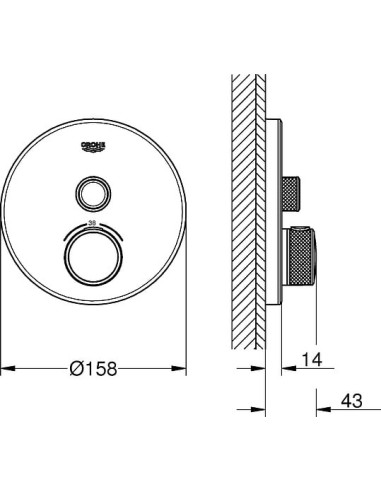 Grohe termostata jaucējkrāns dušai Grohtherm SmartControl 29150LS0 - 3