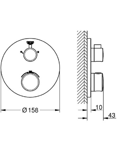 Grohe termostata jaucējkrāns dušai Grohtherm 24076000 - 7
