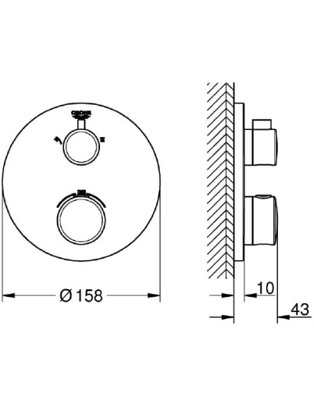 Grohe termostata jaucējkrāns dušai Grohtherm 24076000 - 7