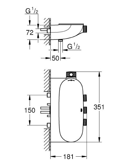 Grohe termostata jaucējkrāns dušai Rainshower SmartControl 34713000 - 4