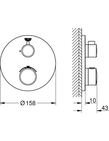 Grohe termostata jaucējkrāns dušai Grohtherm 24075000 - 4