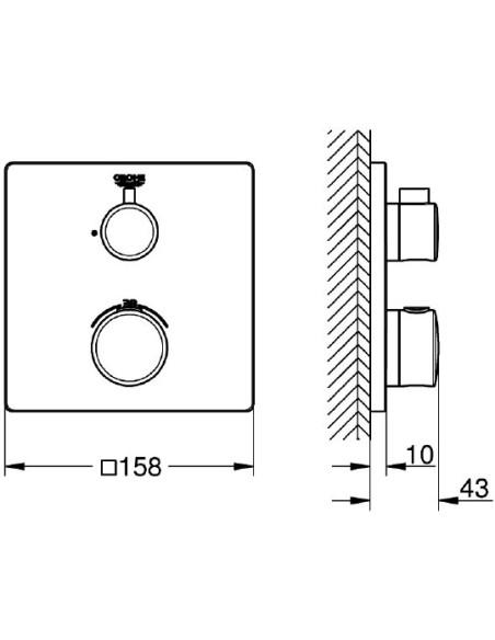 Grohe termostata jaucējkrāns dušai Grohtherm 24079000 - 6 Grohe termostata jaucējkrāns dušai Grohtherm 24079000 - 6