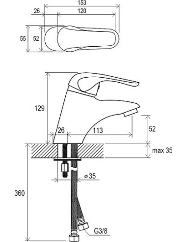 Ravak izlietnes jaucējkrāns Rosa RS 012.00 - 5