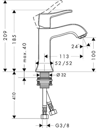 Hansgrohe izlietnes jaucējkrāns Metris Classic...