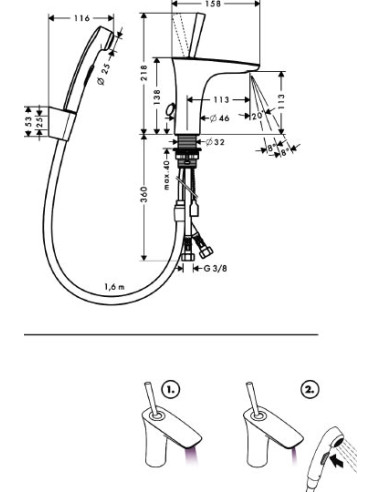 Hansgrohe izlietnes jaucējkrāns PuraVida 15275400