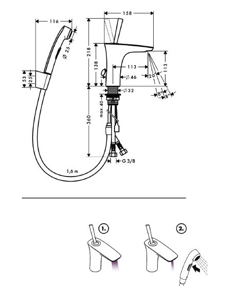 Hansgrohe izlietnes jaucējkrāns PuraVida 15275400
