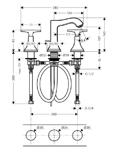 Hansgrohe izlietnes jaucējkrāns Metropol Classic 31306000