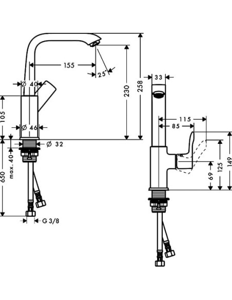Hansgrohe izlietnes jaucējkrāns Metris 31081000