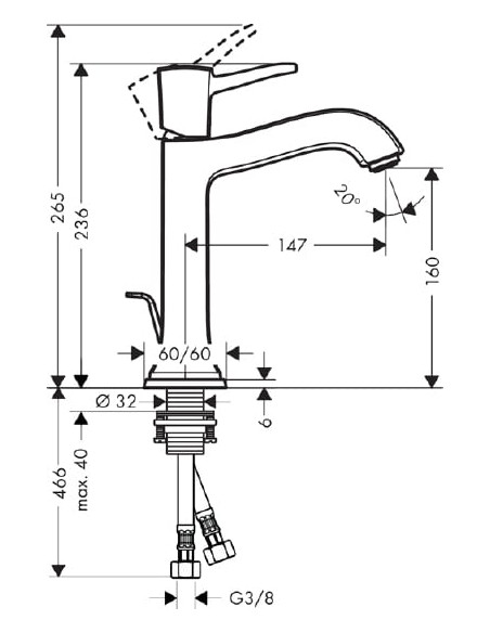 Hansgrohe izlietnes jaucējkrāns Metropol Classic 31302000