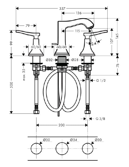 Hansgrohe izlietnes jaucējkrāns Metropol Classic 31330000